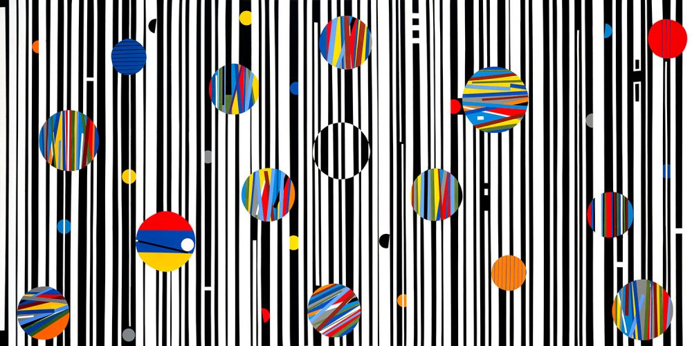 Israel Guevara, Dance, 2005, Acrylic on Canvas, UF  24 x 48 x 1 1/2 inches, 61 x 121.9 x 3.8 cm