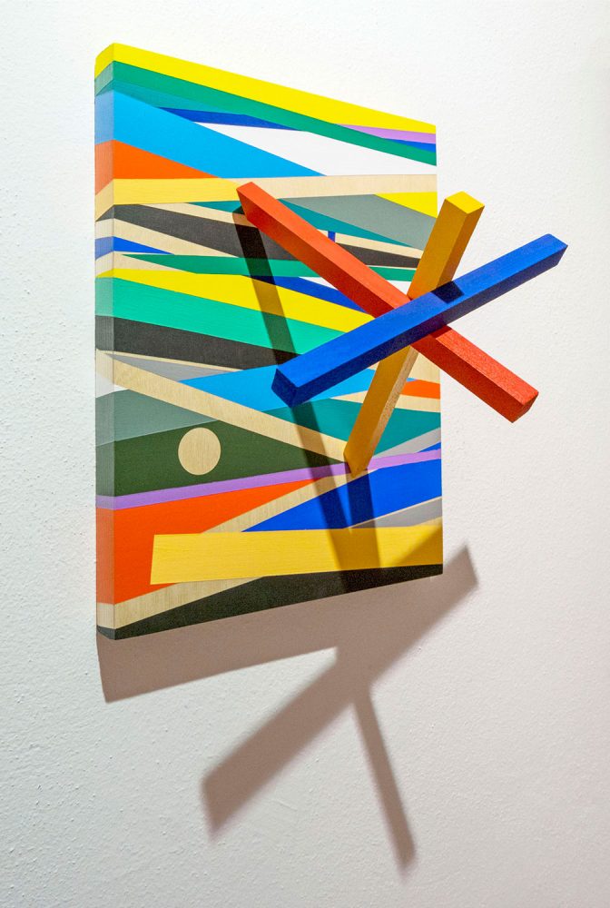 Israel Guevara, Rhythmic Structure, 2017, Acrylic on Wood, UF  12 x 9 x 6 inches, 30.5 x 22.9 x 15.2 cm